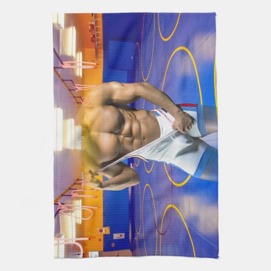 SlipperyJoe's muskulöser Mann wütet Sechserpack-Gy Geschirrtuch (Vertikal)