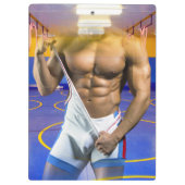 SlipperyJoe's muskulöser Mann wütet Sechserpack-Gy Klemmbrett (Rückseite)