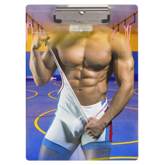 SlipperyJoe's muskulöser Mann wütet Sechserpack-Gy Klemmbrett (Vorderseite)