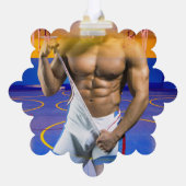 SlipperyJoe's muskulöser Mann wütet Sechserpack-Gy Ornament Karte (Rückseite)