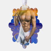 SlipperyJoe's muskulöser Mann wütet Sechserpack-Gy Ornament Karte (Linke Ecke)