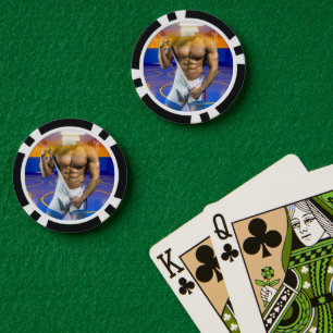 SlipperyJoe's muskulöser Mann wütet Sechserpack-Gy Pokerchips