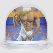 SlipperyJoe's muskulöser Mann wütet Sechserpack-Gy Schneekugeln (Rückseite)