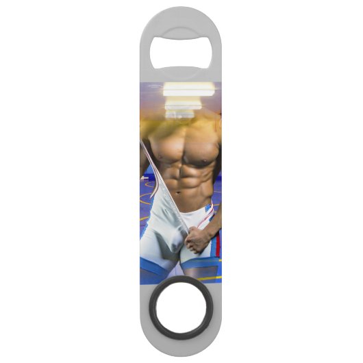 SlipperyJoe's muskulöser Mann wütet Sechserpack-Gy Speed Flaschenöffner (Vorderseite)