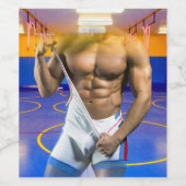 SlipperyJoe's muskulöser Mann wütet Sechserpack-Gy Weinetikett (Einzelnes Label)