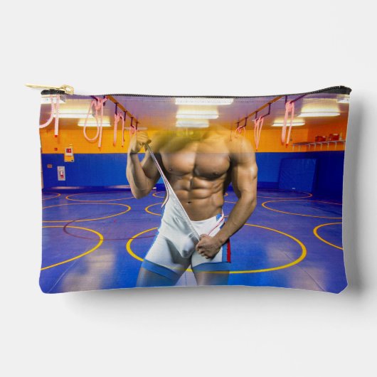 SlipperyJoe's muskulöser Mann wütet Sechserpack-Gy Zubehörtasche (Vorderseite)