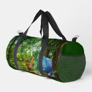 SlipperyJoe's Nashorn üppige tropische Kulisse sto Duffle Bag
