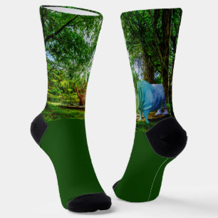 SlipperyJoe's Nashorn üppige tropische Kulisse sto Socken
