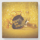SlipperyJoe's New Year's Eve celebration festive g Steinuntersetzer (Vorderseite)