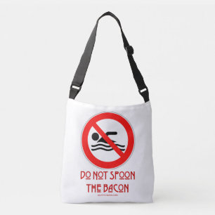 SlipperyJoe's Nicht mit dem Löffel Bacon rote Warn Tragetaschen Mit Langen Trägern