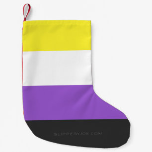 SlipperyJoe's Nonbinäre Pride-Flagge gelb weiß lil Kleiner Weihnachtsstrumpf