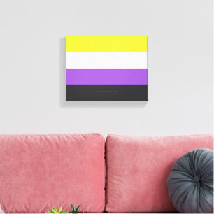 SlipperyJoe's Nonbinäre Pride-Flagge gelb weiß lil Leinwanddruck