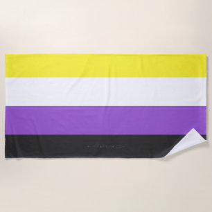 SlipperyJoe's Nonbinäre Pride-Flagge gelb weiß lil Strandtuch