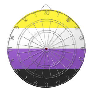 SlipperyJoe's Nonbinäre Pride-Flagge gelb weiß pu Dartscheibe