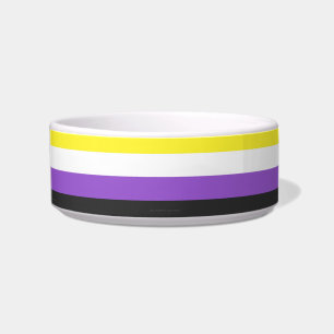 SlipperyJoe's Nonbinäre Pride-Flagge gelb weiß pu Napf