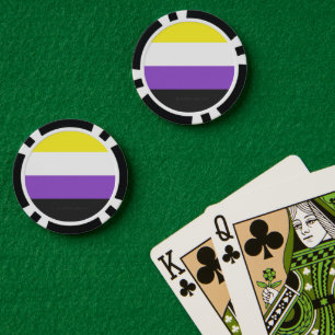 SlipperyJoe's Nonbinäre Pride-Flagge gelb weiß pu Pokerchips