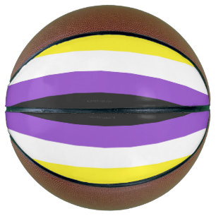 SlipperyJoe's Nonbinary Pride Flag gelb weiß lila Basketball