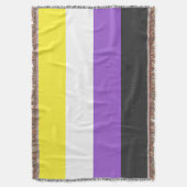 SlipperyJoe's Nonbinary Pride Flag gelb weiß lila Decke (Vorderseite Vertikal)