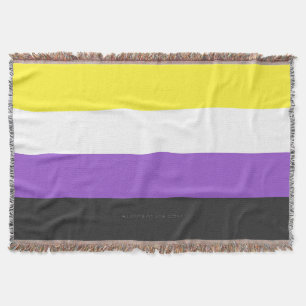 SlipperyJoe's Nonbinary Pride Flag gelb weiß lila Decke