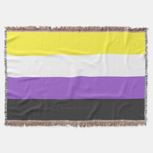 SlipperyJoe's Nonbinary Pride Flag gelb weiß lila Decke (Vorderseite)
