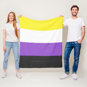 SlipperyJoe's Nonbinary Pride Flag gelb weiß lila Fleecedecke