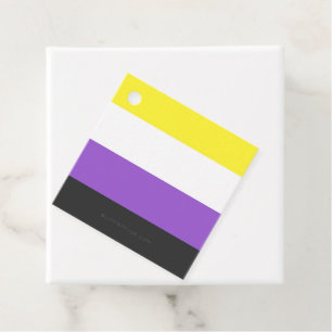 SlipperyJoe's Nonbinary Pride Flag gelb weiß lila  Geschenkanhänger