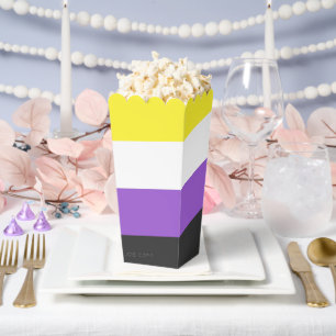 SlipperyJoe's Nonbinary Pride Flag gelb weiß lila  Geschenkschachtel