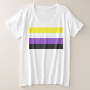 SlipperyJoe's Nonbinary Pride Flag gelb weiß lila Große Größe T-Shirt