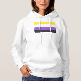 SlipperyJoe's Nonbinary Pride Flag gelb weiß lila  Hoodie
