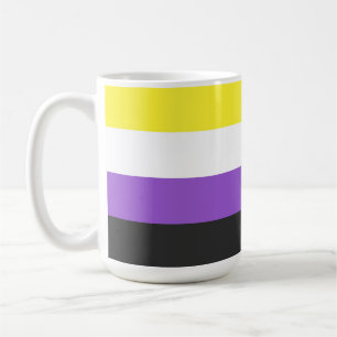 SlipperyJoe's Nonbinary Pride Flag gelb weiß lila  Kaffeetasse
