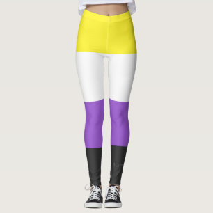 SlipperyJoe's Nonbinary Pride Flag gelb weiß lila Leggings