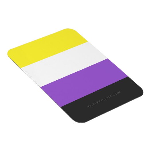 SlipperyJoe's Nonbinary Pride Flag gelb weiß lila Magnet (Rechte Seite)