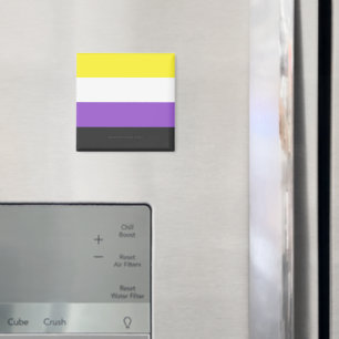 SlipperyJoe's Nonbinary Pride Flag gelb weiß lila Magnet