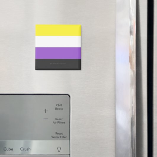 SlipperyJoe's Nonbinary Pride Flag gelb weiß lila Magnet (In Situ (Kühlschrank))