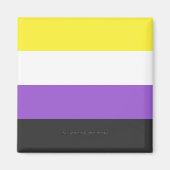 SlipperyJoe's Nonbinary Pride Flag gelb weiß lila Magnet (Vorne)