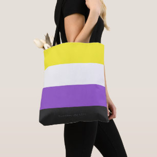 SlipperyJoe's Nonbinary Pride Flag gelb weiß lila Tasche
