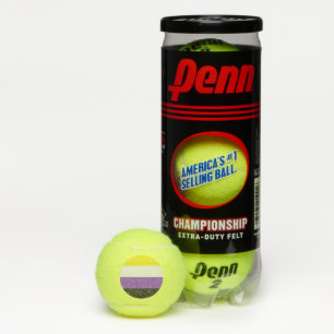SlipperyJoe's Nonbinary Pride Flag gelb weiß lila Tennisbälle