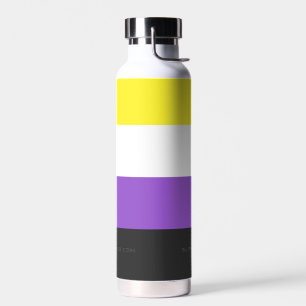SlipperyJoe's Nonbinary Pride Flag gelb weiß lila Trinkflasche