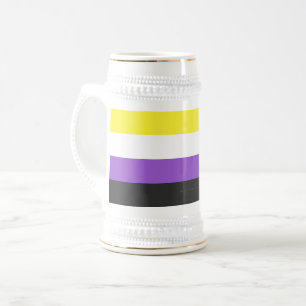 SlipperyJoe's Nonbinary Pride Flag gelb weiß pu Bierglas