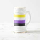 SlipperyJoe's Nonbinary Pride Flag gelb weiß pu Bierglas (VorderseiteRechts)
