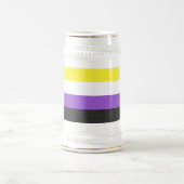 SlipperyJoe's Nonbinary Pride Flag gelb weiß pu Bierglas (Mittel)