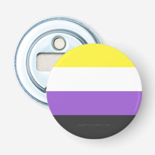 SlipperyJoe's Nonbinary Pride-Flagge gelb weiß lil Flaschenöffner
