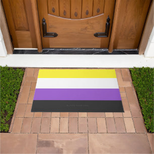 SlipperyJoe's Nonbinary Pride-Flagge gelb weiß lil Fußmatte