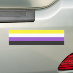 SlipperyJoe's Nonbinary Stolzflagge gelb weiß lila Autoaufkleber