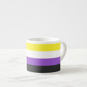SlipperyJoe's Nonbinary-Stolzflagge gelb weiß lila Espressotasse
