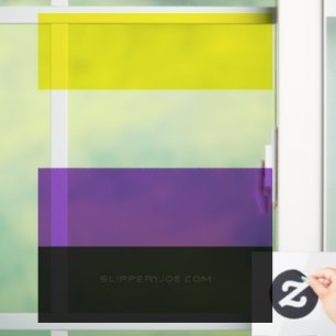 SlipperyJoe's Nonbinary-Stolzflagge gelb weiß lila Fensteraufkleber