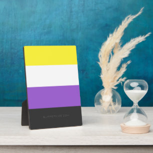 SlipperyJoe's Nonbinary-Stolzflagge gelb weiß lila Fotoplatte