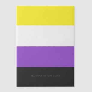 SlipperyJoe's Nonbinary Stolzflagge gelb weiß lila Pergament Einladungen