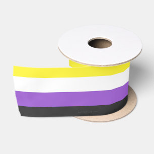 SlipperyJoe's Nonbinary-Stolzflagge gelb weiß lila Satinband