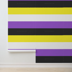 SlipperyJoe's Nonbinary Stolzflagge gelb weiß lila Tapete
